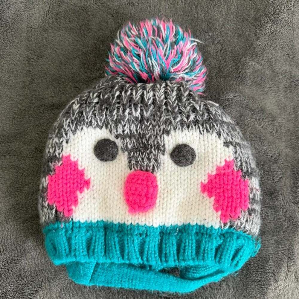 Baby Animal Knit Winter Beanie Hat Pom Pom Infant Size